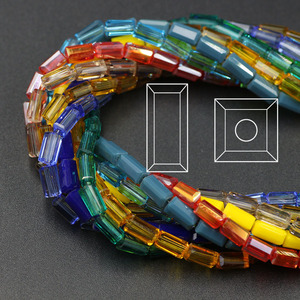Contas de vidro retangulares para fazer joias, 2x4mm 3x6mm, contas longas quadradas para pulseira, colar, lingotes de cristal, faça você mesmo - Product Image 1