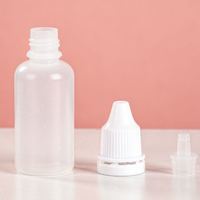 Flacon en plastique PE transparent rond tendance de 3ml, 5ml, 10ml, 15ml, 20ml, 30ml, 50ml, 100ml avec bouchon blanc pour emballage de liquides
