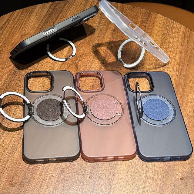 New Design Rotating Magnetic Suction 360 Rotating Bracket Ring Holder Phone Case for iPhone 16 15 14 Pro Max