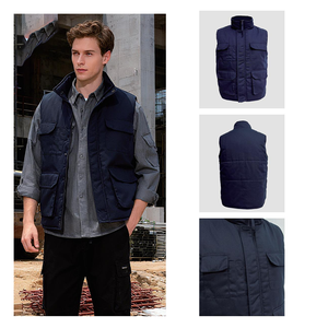 سترة رجالية جديدة للبيع بالجملة مباشرة من المصنع، ملابس خارجية مخصصة بسحاب من الألياف الدقيقة متعددة الجيوب مع حشوة للتنزه في فصل الشتاء - Product Image 3