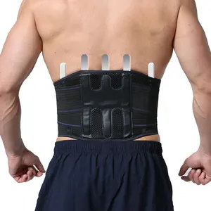 2 Strap Neoprene Waist Lumbar Back Support Belt For Lifting With 3 Steel Plates Inside