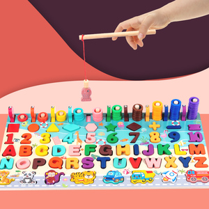 Nouvel arrivage <span class=keywords><strong>de</strong></span> planche en bois 7 en 1 <span class=keywords><strong>de</strong></span> formes d'animaux occupés, planche à chiffres Montessori, <span class=keywords><strong>jeu</strong></span> <span class=keywords><strong>de</strong></span> pêche amusant et créatif pour les enfants - Product Image 4
