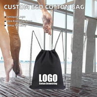 Sac à cordon en coton uni de luxe personnalisé avec logo, écologique, portable, pour le sport, sac cadeau, sac à dos à cordon – Vente en gros
