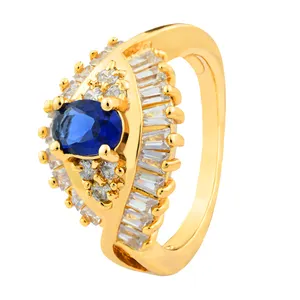Just $5 to the United States Diamond Copper rings brass Pyroxene Gold Plated Ring Zircon Women Wedding Ring