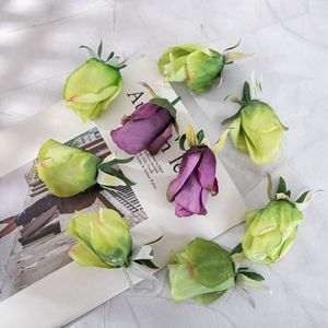 ดอกกุหลาบประดิษฐ์ CallaFloral สีเขียวอมม่วงอ่อน ทำด้วยมือ สำหรับตกแต่งงานแต่งงาน ฉากหลังถ่ายภาพ - Product Image 2