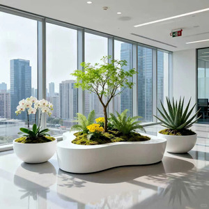 <span class=keywords><strong>Jardinières</strong></span> rondes en fibre de verre sur mesure, <span class=keywords><strong>jardinières</strong></span> d'extérieur de forme irrégulière, grands bacs à plantes et combinaisons de <span class=keywords><strong>jardinières</strong></span> - Product Image 3