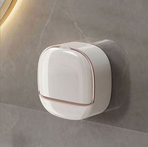 Support mural moderne en plastique de haute qualité, écologique, pour savon de toilette avec drain, sans perçage, portable pour salle de bain - Product Image 4