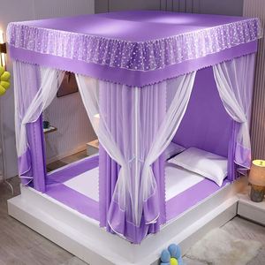 Moustiquaire carrée grand espace, type lit, avec double fermeture éclair, pare-soleil, anti-moustiques et anti-chute pour bébé - Product Image 5