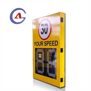 Traffic Led Display 2.4ghz Dopler Radar 2 Digits Yellow Led Color AC110 Or 220V Powered Radar Speed Display Sign For Traffic Warning