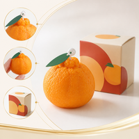 Boîte cadeau de bougies parfumées en forme de fruits, cadeau de fête, bougie décorative orange et kaki