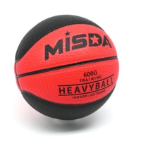 Ballon de basketball lesté personnalisé rouge taille 3 mini 900g (1,9 lb) avec chambre à air en butyl pour l'entraînement de la force des poignets et la pratique du dribble