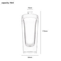 Flacon de parfum en verre transparent rectangulaire de luxe 78 ml avec bouchon à vis, impression sérigraphiée GLAMOUR, nouveau design, emballage personnalisé