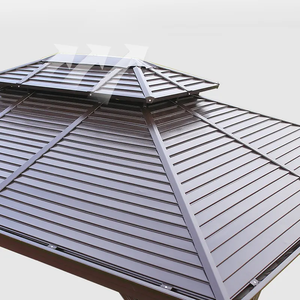 Venta caliente tienda de quiosco al aire libre de metal cedro hardroof BBQ gazebo al aire libre esquina redonda en reemplazo de dosel alluminio 3x3 - Product Image 6