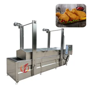 Paslanmaz çelik endüstriyel fritöz kızarmış soğan halkaları sürekli endüstriyel fritöz patates kızartması kızartma makinesi