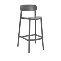 Tabouret de bar en plastique DHF avec dossier, empilable, durable, stable, mobilier de bar moderne, modèle 383-APP pour cuisine et maison