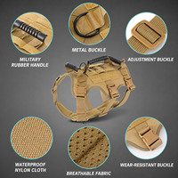 Harnais pour chien personnalisé à trois poignées, robuste, anti-traction, réfléchissant, en nylon réglable