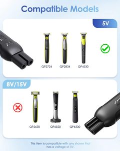 Adaptador de Carga Mini Tipo-C de 5V para Afeitadoras QP1924/QP2724/QP2834/QP4530/ <span class=keywords><strong>con</strong></span> Indicador de Carga - Product Image 3