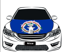 Housse de protection de capot de voiture en polyester extensible, imprimée numériquement avec le drapeau de la Guadeloupe, imperméable et anti-plis, élastique pour moteur de voiture