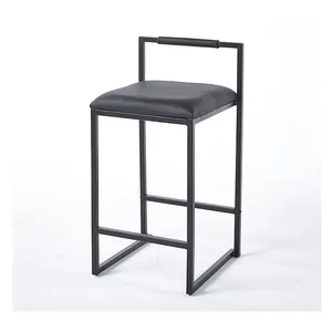 Nordic Modern Hoog Aanrecht Meubilair Metalen Frame Eenvoudige Keuken Stof Pu Lederen Hoge Kruk Barstoelen