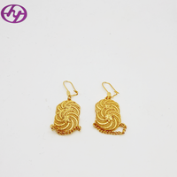 Ensemble collier et boucles d'oreilles plaqué or 24 carats style Dubaï Hongyue, grand pendentif filigrané pour femme, bijoux de mariage nuptial