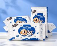 Lingettes pour animaux de compagnie OEM sous marque privée pour chiens et chats, hypoallergéniques, sans alcool, pour le nettoyage des pattes, du corps et des yeux, et la désodorisation des taches de larmes.
