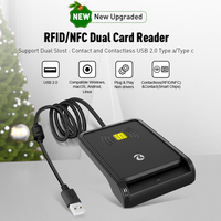 ZOWEETEK Nuevo Lector y Grabador de Tarjetas NFC/RFID y Lector de Tarjetas con Chip IC Inteligente USB 2 en 1 Compatible con Tarjetas EMV, ATM, CAC, SIS y de Crédito
