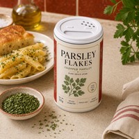 Contenant en papier alimentaire en gros avec couvercle doseur pour l'emballage de feuilles de persil hachées, logo personnalisé, usine OEM
