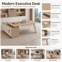 Ensemble de bureau de direction léger, grand poste de travail pour manager avec rangement, fabricant de mobilier de bureau OEM ODM