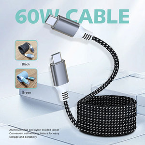 <span class=keywords><strong>Cable</strong></span> <span class=keywords><strong>USB</strong></span> C Magnético Autoenrollable, 60W PD 3A, Carga Rápida, <span class=keywords><strong>Cable</strong></span> de Datos Tipo C con Trenzado de Nailon para iPhone 15 16 Pro Max Samsung - Product Image 2