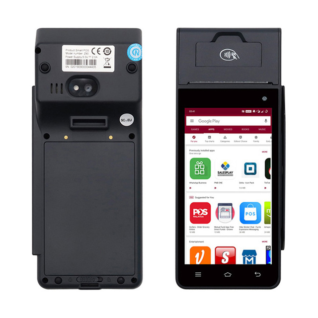 Android Portable Handheld ZCS Z90 POS Terminal Payment Device with Receipt Printer NFC Contact Card Magnetic Card POS Machine