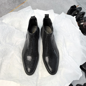 Bottes courtes décontractées pour hommes en cuir véritable haut de gamme, style Oxford, antidérapantes, toutes saisons - Product Image 2
