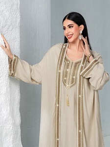 Elegante Túnica Bordada con Cuentas, Nueva, de Dos Piezas, Vestido Musulmán <span class=keywords><strong>para</strong></span> Mujer, <span class=keywords><strong>para</strong></span> Uso Diario Informal en el Medio Oriente - Product Image 3