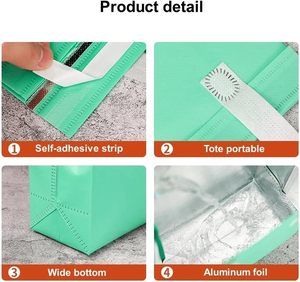 LANJO Custom Logo Aluminum Foil Fresh Transport Insulated <b>Thermal</b> <b>Bags</b> Food <b>Delivery</b> <b>Bag</b> Insulated Disposable <b>Thermal</b> <b>Bag</b> - Product Image 5