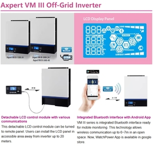 Inversor Solar Híbrido Voltronic Axexpert <span class=keywords><strong>VM</strong></span> <span class=keywords><strong>III</strong></span> Twin 48V 6KW VM3 con Cargador de 4KW 8kw 11kw y Controlador de Carga MPPT Integrado Dual - Product Image 3