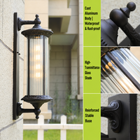 Applique murale LED extérieure en aluminium étanche de style français pour couloirs, passages, balcons, villas, cours et jardins (PC)