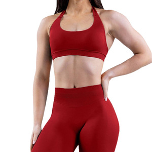 Nuevo Sujetador Deportivo Sin Costuras Estilo Halter YIYI para Mujer, Soporte Medio, Tejido Transpirable <span class=keywords><strong>de</strong></span> Spandex/Nylon para <span class=keywords><strong>Yoga</strong></span> y Actividades al Aire Libre - Product Image 2