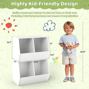 Petite <span class=keywords><strong>armoire</strong></span> empilable, rangement de vente au détail, armoires à rayures, bibliothèque en bois pour enfants et organisateur de jouets - Product Image 6