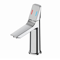 Robinet de lavabo de salle de bain chaud et froid monotrou en alliage de zinc à poignée spécialement conçu