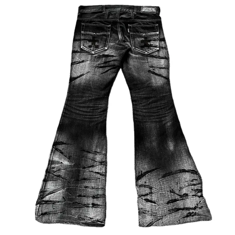 Vêtements pour hommes DIZNEW en stock Vente en gros 2023 Jeans évasés respirants d'été Jeans décontractés en denim dégradé de Chine