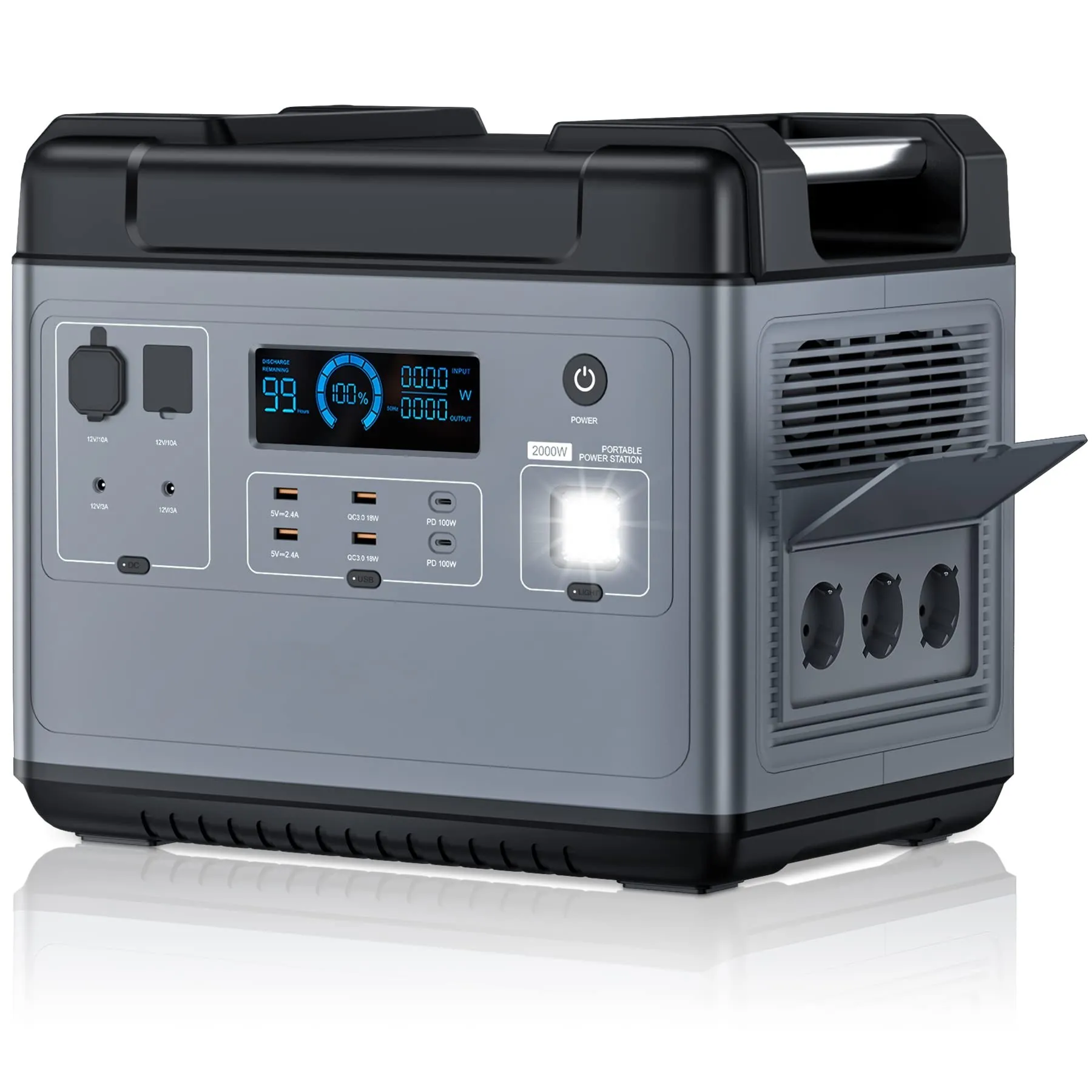 P2001 P2001E Portable Power Station 220V Powerstation Lifepo4 2000w Auto Emergency Power Station Portable Battery