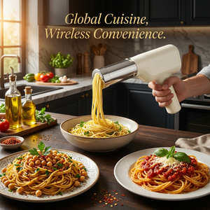 NUEVA Máquina Eléctrica Automática Inalámbrica para Hacer Pasta 2026, Potente Pistola de Fideos Inalámbrica de 40W con 7 Moldes de Acero Inoxidable 304, Certificación CE - Product Image 2