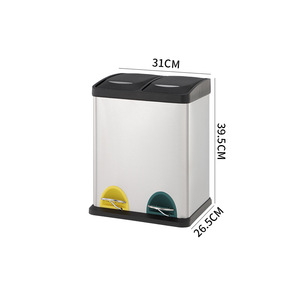 Sello fuerte <span class=keywords><strong>de</strong></span> acero inoxidable, 2 <span class=keywords><strong>compartimentos</strong></span>, <span class=keywords><strong>cubo</strong></span> <span class=keywords><strong>de</strong></span> <span class=keywords><strong>basura</strong></span> <span class=keywords><strong>de</strong></span> cocina interior, cubos <span class=keywords><strong>de</strong></span> reciclaje operados con Pedal, <span class=keywords><strong>cubo</strong></span> <span class=keywords><strong>de</strong></span> <span class=keywords><strong>basura</strong></span> <span class=keywords><strong>de</strong></span> fábrica - Product Image 6