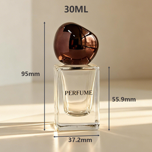 Bottiglie di Profumo in Vetro Classiche <span class=keywords><strong>e</strong></span> Semplici, 30ml <span class=keywords><strong>e</strong></span> 50ml, Forma Quadrata con Tappo a Berretto, Stile Lussuoso con Fondo Spesso, Disponibili - Product Image 3