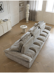 Sofá Modular Minimalista de Tela de Lino Suave para Sala de Estar Muebles Chaise Longue Sofá Cama Lavable Esquinero Seccional - Product Image 3