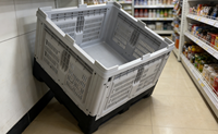 Caisse logistique en plastique avec roues |   Empilable, pliable, pour utilisation en entrepôt