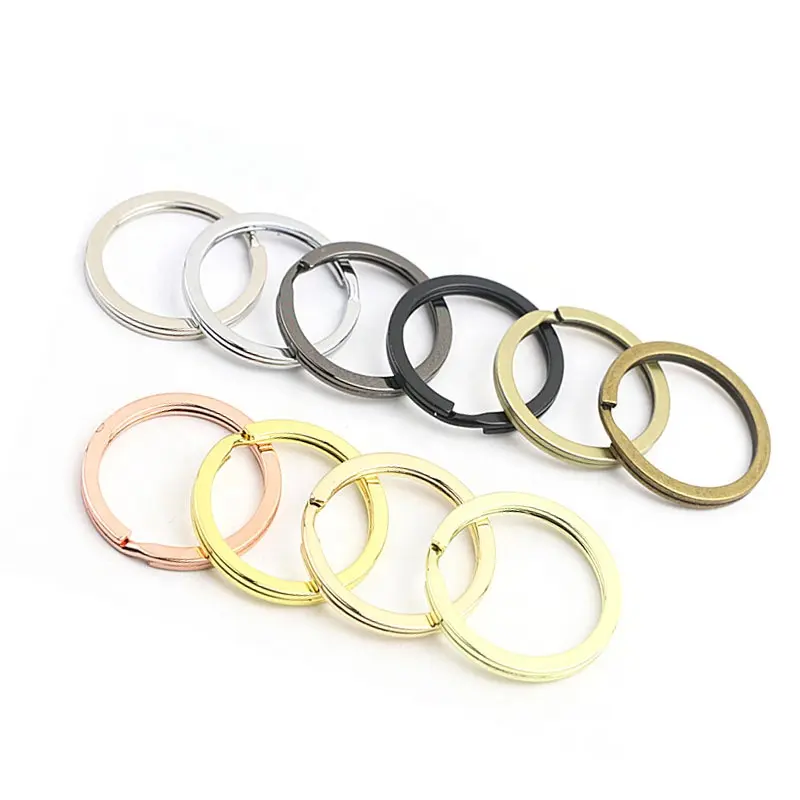 Round Split Key Rings Bulk for Keychain Key and Art Crafts Metal Flat Split KeyChains Rings gold Stainless Steel Key Rings