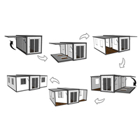 Maison conteneur préfabriquée moderne de 20 pieds avec structure en acier, panneaux sandwich isolés et cuisine intégrée