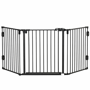 PawHut Pliable en Acier et Plastique pour Chien avec Fermeture Automatique 202.5x2x76cm Noir Modèle D06-125BK - Product Image 1