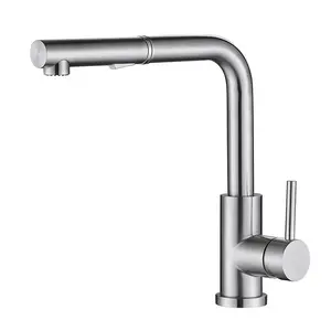 Professional Kitchen Faucet Supplier Single Handle Pull Down Out SUS304 Stainless Steel Faucet For Kitchen Sink Taps