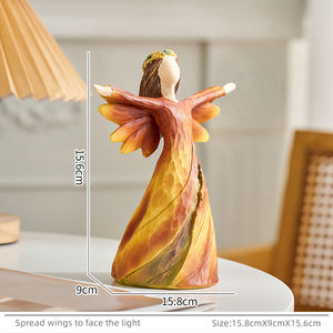 Figurine d'ange créative en résine imitation bois, sculpture artisanale, ornement de <span class=keywords><strong>bureau</strong></span>, <span class=keywords><strong>décoration</strong></span> de la maison, <span class=keywords><strong>décoration</strong></span> de table de salon, cadeaux d'art - Product Image 5